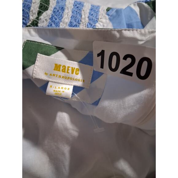 Anthropologie‎ Maeve Womens size XL Striped Coastal Beachy Halter Midi Sundress - Picture 8 of 9